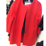 【正品代购 提供小票】太平鸟女装新品红色羊绒大衣A1AA5351016