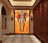 新品大幅DIY数字油画东南亚大象竖向画玄关画客厅吉祥动物装饰画