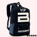 BIGBANG TOP印花 学院风双肩包/书包 黑色GD权志龙同款 DAGUA