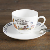 欧式可爱卡通咖啡杯 Pete Rabbit下午茶骨瓷杯碟套白色红茶具0370
