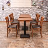 实木咖啡厅桌椅组合饭店桌椅批发餐厅桌便宜实惠快餐桌椅酒店桌椅