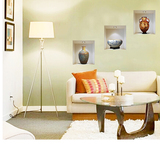 创意3D客厅走廊贴纸墙壁装饰墙贴 卧室温馨郁金香仿真立体贴画
