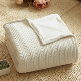 纯棉加绒  外贸秋冬沙发盖毯针织休闲毛毯纯棉羊羔绒空调毯午睡毯