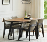 美式铁艺实木餐桌椅组合 6人饭桌复古办公桌餐桌桌椅套件客厅家具