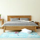 北欧实木家具白橡木双人床1.8米大床全实木床原木简约卧室家具