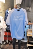 韩国东大门正品代购16夏新女ULTRA ORANGE拼色字母中长短袖T恤特