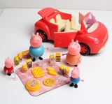家塑料公仔玩具包邮 粉红猪小妹豪华汽车野餐零食餐具过家