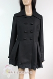 可可尼品牌冬款专柜正品冬装 黑色 双排扣 修身含羊毛呢大衣