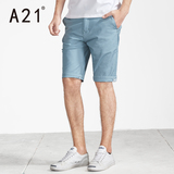 A21男装弹力低腰直筒短裤 青年2016夏装新品休闲舒适纯色男士裤子