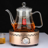 老客 加厚玻璃蒸茶壶 蒸茶器烧水养生壶电陶炉煮茶壶 黑茶蒸汽壶