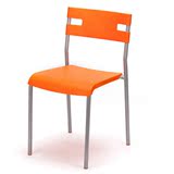 椅全椅美简约休闲餐椅 学习会议椅子职员塑料办公椅培训凳子 可叠