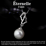 法国Eternelle施华洛世奇水晶项链 欧美风简约日韩版时尚珍珠吊坠