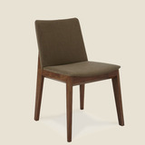 北欧实木餐桌椅咖啡厅椅酒店餐椅水曲柳椅现代布艺软包西极美家具