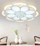 水晶LED简约客厅吸顶灯 现代圆形水晶灯饰温馨浪漫亚克力灯具
