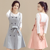 韩版学院风甜美套装女2016秋新款潮时尚背带裙套装休闲上衣两件套
