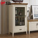 和购家具 地中海玻璃小酒柜单门美式客厅展示柜装饰柜实木CMG-06