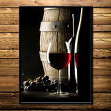 红酒挂画装饰画酒吧KTV挂画壁画餐厅有框画葡萄酒海报现代贴画
