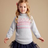 davebella戴维贝拉2015秋冬季童装女大童高领长袖毛衣针织衫