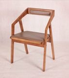 美式复古纯实木餐椅电脑椅简约靠背椅实木椅子酒店咖啡实木餐椅
