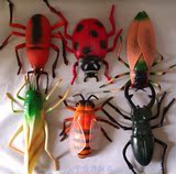 6款超大号昆虫动物仿真模型玩具甲虫橡皮虫草蜢蜜蜂儿童早教套装