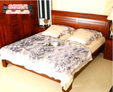 高端简约现代简约卧室家具1.82.0米双人婚床缅甸全柚木实木床特价