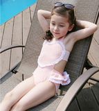 高档新款大中小女童韩国婴儿可爱公主比基尼孩子宝宝儿童游泳衣