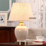 美式乡村陶瓷台灯温馨卧室奢华床头灯欧式客厅书房复古装饰台灯
