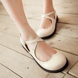 洛丽塔甜美小单鞋2015韩版学院风小清新搭扣平底英伦复古风女鞋子