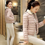 2015冬装新款韩版短款小棉衣外套女装甜美羽绒棉服修身粉色棉袄子