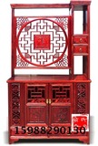 中式现代实木玄关柜榆木福字双面雕花隔断客厅书柜博古架特价直销