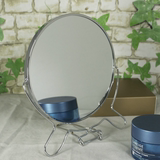 可壁挂镜化妆镜 台式 大号双面镜子 卫生间不锈钢金属镜带放大
