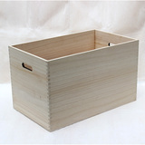 樟子松创意实木多用途桌面收纳盒木质衣物整理箱木盒子长方形大号
