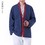 中国风男装春季新款男士亚麻宽松外套中式盘扣汉服男棉麻唐装夹克