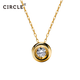 Circle日本珠宝 钻石吊坠18k黄金单钻10分锁骨项链正品女款