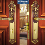 荣力斯 欧式门锁纯铜仿古室内门锁 全铜子母门锁别墅卧室房门锁