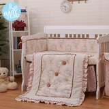 babytend婴儿床上用品纯棉透气七件套宝宝秋冬款被子床围床品套件