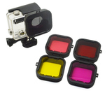 GoPro Hero 4/3+防水壳适用的彩色滤镜，带固定边框Hero 4/3+