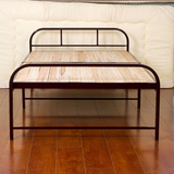 加固钢架钢木床简易折叠床单人双人床午睡午休床铁架木板床1米1.2