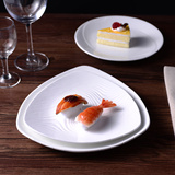 创意个性西式酒店餐厅餐具家用三角饭盘菜盘蛋糕点心小吃陶瓷盘子