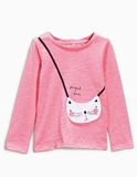【现货】英國Next童裝 2015新款女童猫咪卡通图案长袖T恤上衣