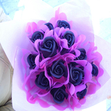 DIY巧克力玫瑰花束礼物求婚表白礼品创新送男女朋520 纯手工黑巧