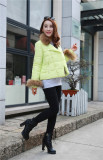 2015冬装新款韩版糖果色羽绒服女短款修身轻薄大毛领羽绒服外套