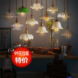复古怀旧老上海中式民国单头玻璃餐吊灯欧式餐厅咖啡吧台装饰灯具