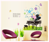 3D立体创意墙贴新年儿童音乐钢琴之声教室客厅卧室沙发背景贴纸画