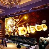 欧式3D客厅KTV壁纸 酒吧大型壁画音响音乐涂鸦立体音符背景墙