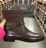 英伦真皮靴  美国代购ECCO爱步女鞋休闲低跟中筒靴261633