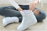 春秋韩版内增高女鞋高帮白色板鞋休闲运动厚底坡跟旅游鞋外贸鞋
