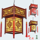 中式宫灯 实木雕吊灯茶楼灯具 羊皮阳台灯笼现代仿古创意宫廷花灯