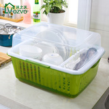 沃之沃塑料碗篮带盖子厨房碗盘筷子收纳盒碗柜碗碟沥水架防虫碗盒