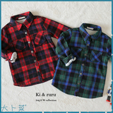 韩国代购童装进口正品[现货]2015冬男童D 3008 加绒衬衫